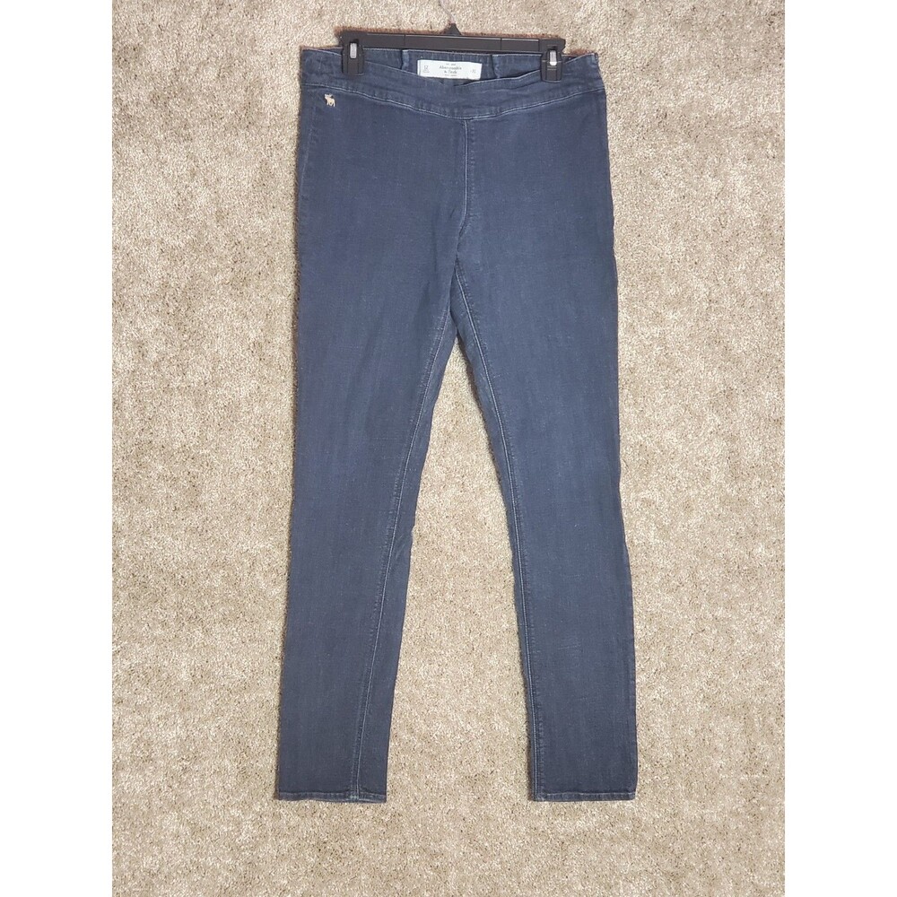 Abercrombie and Fitch Women's Blue Jegging with Side Zip Size 12